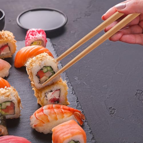 GLAMFIELDS Reusable Japanese Wooden Chopsticks - 5 Pairs, Mixcolor-A Hand-Carved
