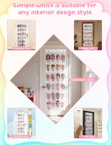Zebrabox Hanging Over Door Toy Storage Organizer with 24 Pockets - White