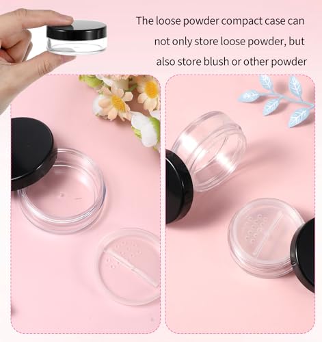 Loose Powder Container 10ml Refillable Travel Jars 4 Pcs