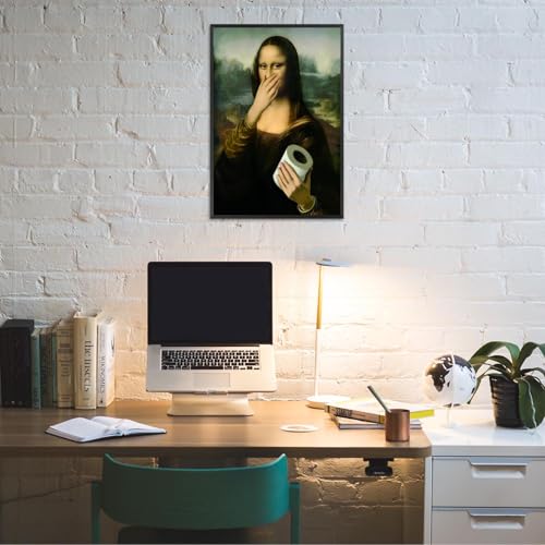 Funny Vintage Woman Portrait Canvas Wall Art for Bathroom