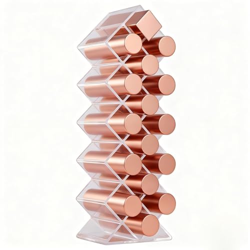 JIABUUN 16-Space Clear Acrylic Fish-Shaped Lipstick Organizer Holder
