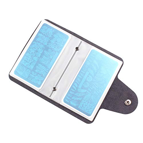 FingerAngel Nail Stamping Plate Holder 20 Slots Black Storage Case
