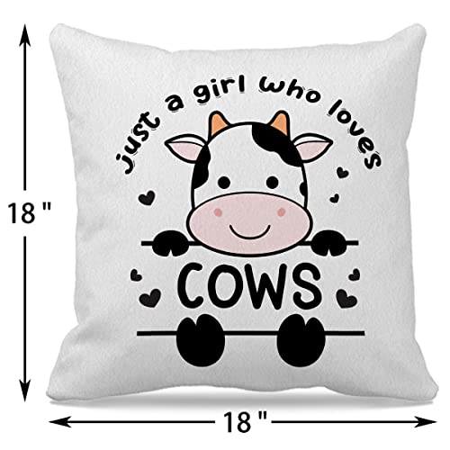 Cute Cow Themed 18"x18" Decorative Throw Pillow Case