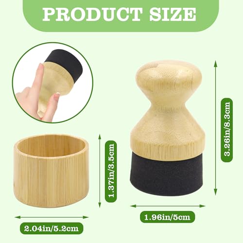 1 Pcs Wooden Cutting Board Oil Applicator with Lid - Wax Brush for Maintenance