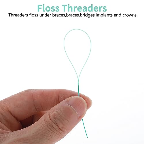 WLLHYF 100 Pcs Dental Floss Threaders for Braces, Bridges, and Implants