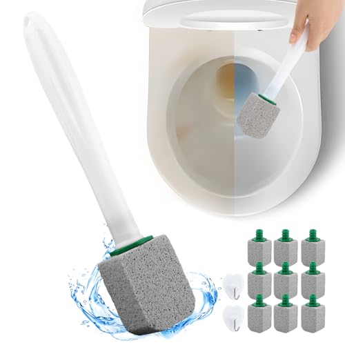 Toilet Pumice Stone Cleaning Set with Handle & 10 Refills