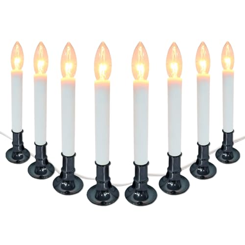 Pewter Base Electric Window Candle Lamp with Dusk to Dawn Sensor - 8 Pack Variation of Pewter Base Sensor