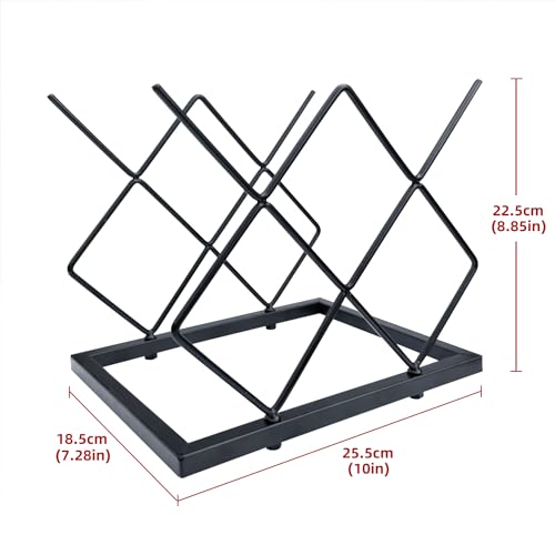 MCSAPIL 5-Bottle Countertop Wine Rack, Modern Black Metal Wine Holder