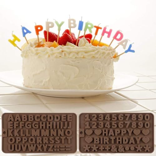 Silicone Alphabet & Number Molds - 2 Pack for Cake Decorations