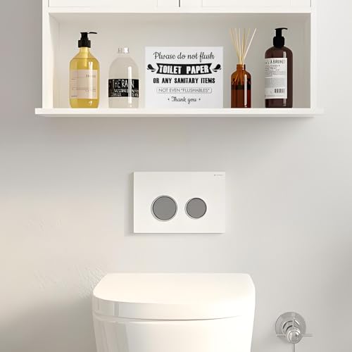 Rustic Wood Do Not Flush Bathroom Sign - Toilet Paper Only Wall Decor