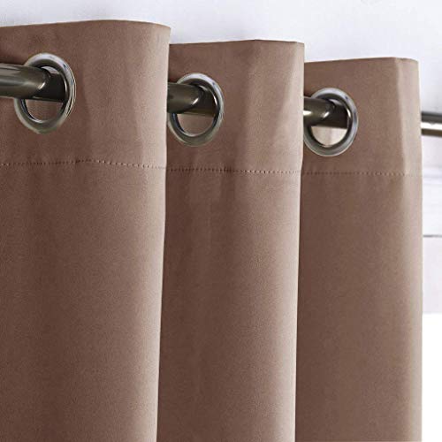 NICETOWN Cappuccino Blackout Curtain Panel 42" x 63" - Thermal Insulated Grommet Drape