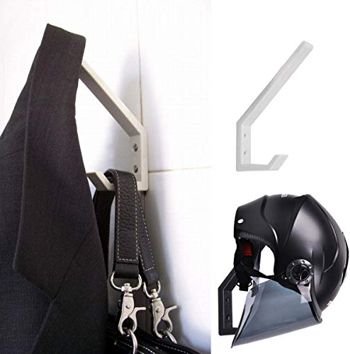 2-Pack Wall-Mounted Helmet Holders - Durable Plastic Hooks for Gear