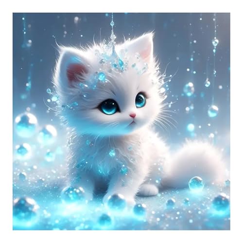 SJUTOUCI Cat Diamond Painting Kit - 5D DIY Art for Home Decor 12x12