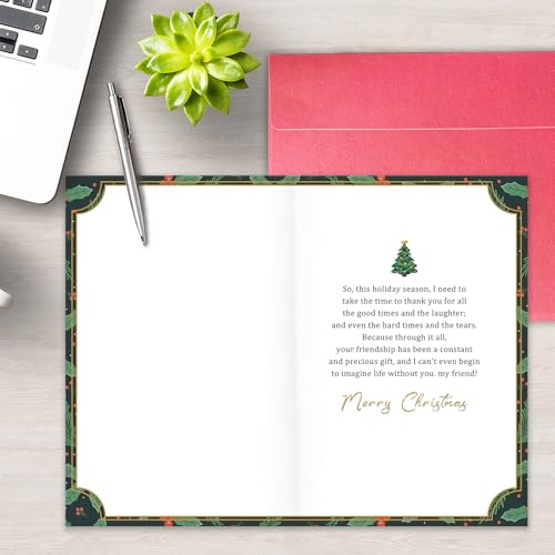 Heartfelt Christmas Friendship Card with Love and Gratitude - Bestie Sister Holiday Greeting