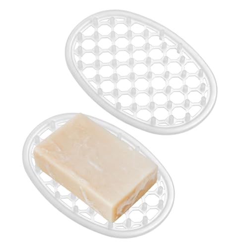 Silicone Soap Dish Set - Non-Slip, Efficient Drainage, 2 Pcs