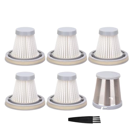 Vacuum Filter Replacement for Fanttik Slim V8, V10 - 5 Washable HEPA + 1 Pre-Filter