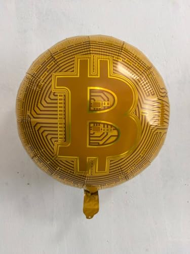 Gold Bitcoin Balloons - 6pcs 18inch Foil Party Decorations