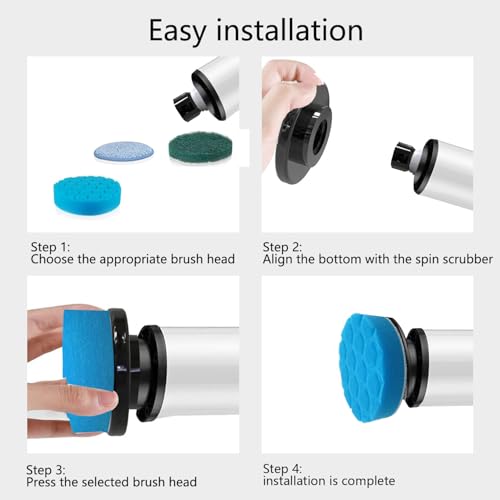 Electric Spin Scrubber Brush Heads Set - 4 Replacement Brushes