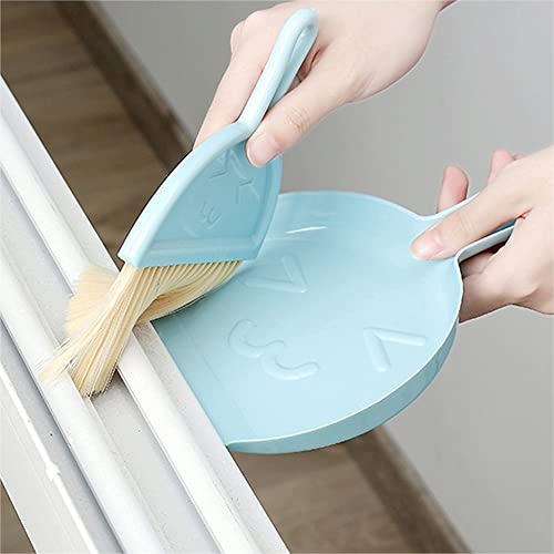 JIBOLAT Mini Broom and Dustpan Set - 3-Piece Handheld Cleaning Kit (3 Colors)