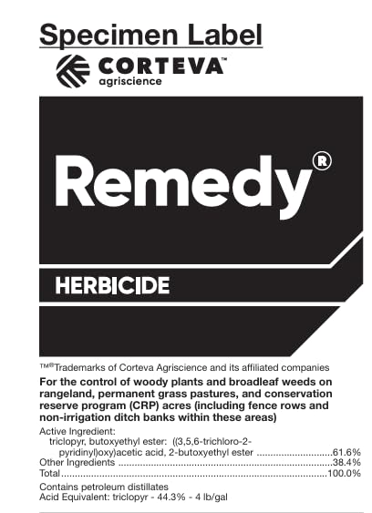 Remedy Herbicide Concentrate - Triclopyr Weed Control for Pastures & Rangelands - 1 Quart for Long-Lasting Results