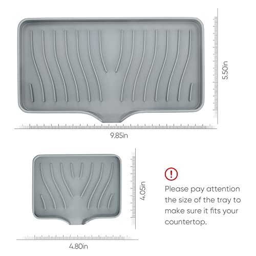 Cool Gray Self-Draining Kitchen Sink Tray - Silicone Soap Holder