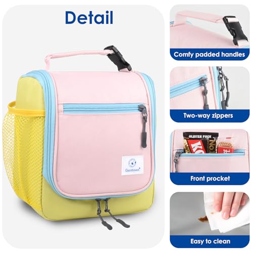 Genteen Kids Insulated Lunch Box - Compact & Easy-Clean, Yellow Blue