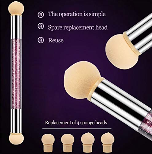 Art&Beauty Gradient Nail Sponge Brush Pen with 4 Replacement Heads