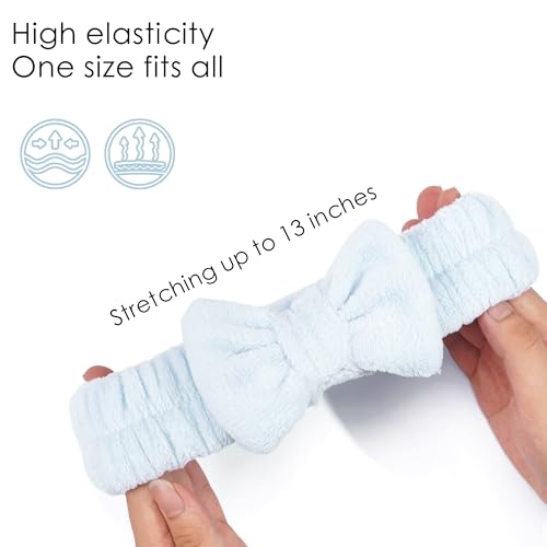 Ayesha Spa Headband and Wristband Set for Washing Face Skincare Blue