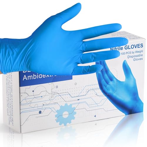 PEIPU Medium Nitrile Disposable Gloves, Powder Free, Pack of 100