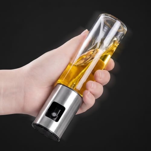 4 Pack 100ml Glass Olive Oil Sprayer Set - Refillable Fine Mist Dispenser