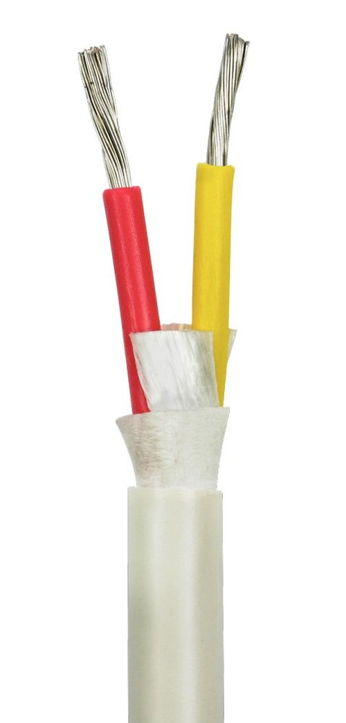 8/2 AWG UL 1426 (The Real Thing) Duplex Round Marine Wire - Tinned Copper Boat Cable - Red/Yellow - 30 Feet - White PVC Jacket
