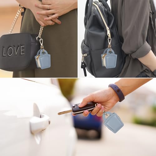KUKUVR Travel Jewelry Ring Holder Box with Keychain - Blue