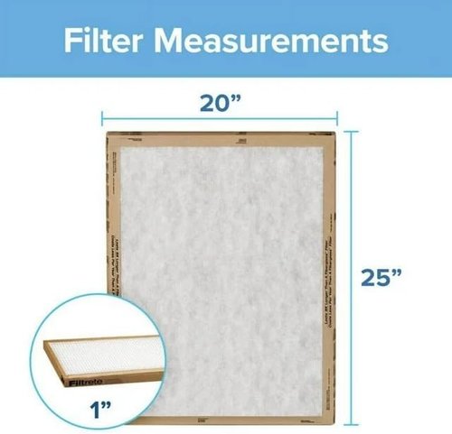 Filtrete 20x25x1 Air Filter - MERV 1 HVAC AC Furnace Replacement | 6-Pack (Actual Size 19.69x24.69x0.88 in)