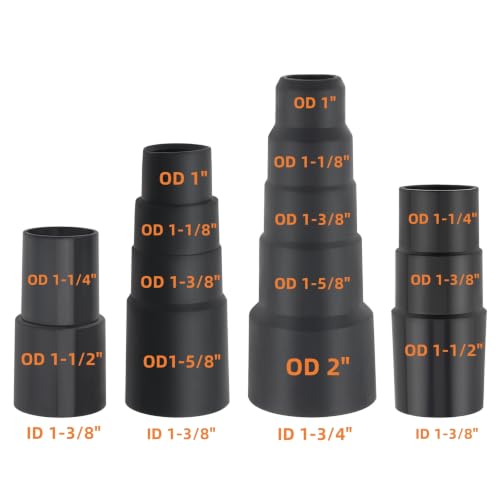 4-Piece Universal Vacuum Hose Adapter Set for Wet Dry Vacuums