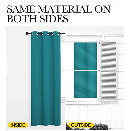 NICETOWN Blackout Curtain Panel, 120"W x 102"L, Peacock Teal Thermal Drapery