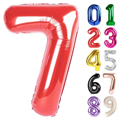 Red Number 7 Balloon 40 Inch Birthday Party Decoration