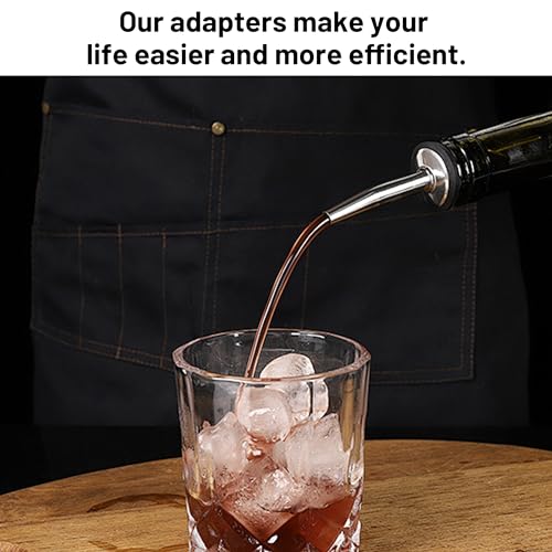 USEAMIE Liquor Pourer Adapter for Large 1-Inch Bottles - 6 Piece Set