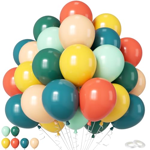 60PCS Retro Multicolor Balloons Set for Birthday & Baby Showers