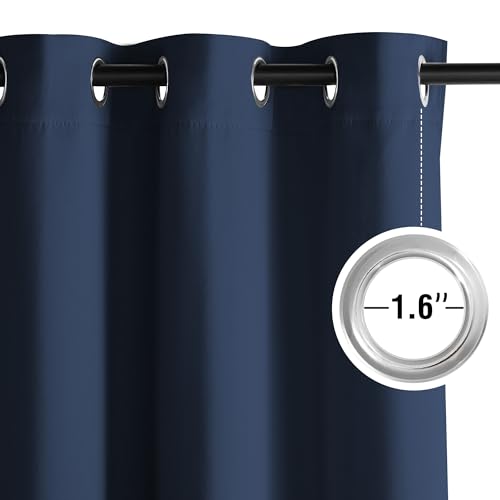 NICETOWN Navy Blue Thermal Blackout Curtains 95" - 2 Panels