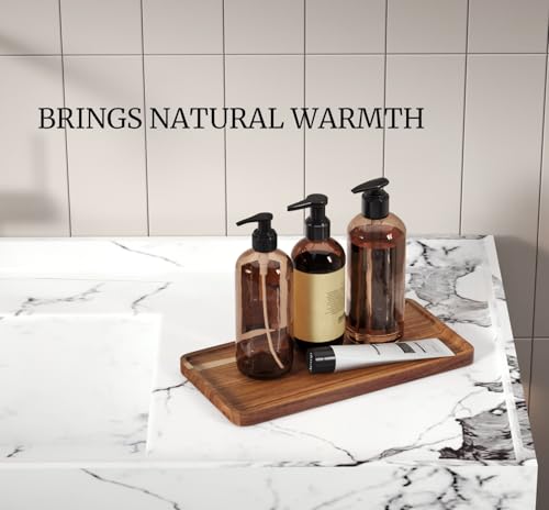 Acacia Wood Serving Tray - 9.8 x 5.9 Inch Decorative Tray