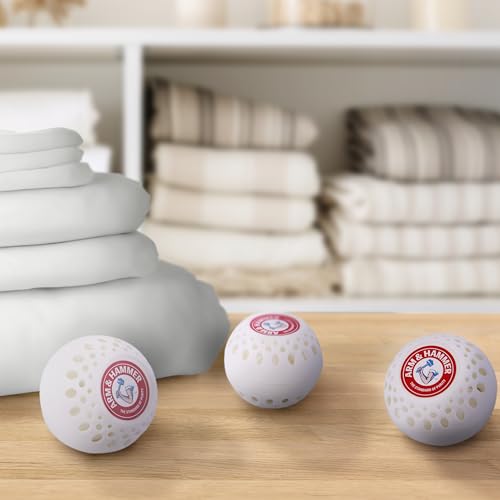 Arm & Hammer OdorBusterz Odor Eliminator Balls, White Linen, 3 Count - Baking Soda Freshness for Small Spaces