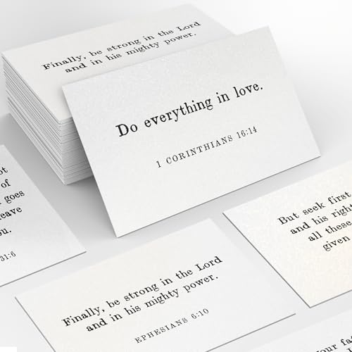 Bible Verse Cards - 60 Mini Scripture Cards, Pearl 01 Minimalist Collection