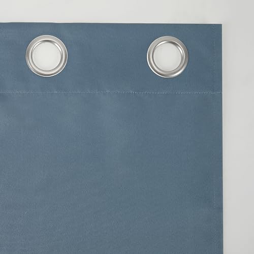 Sun Zero Easton Blackout Grommet Curtain Panel, 40" x 84", Denim Blue