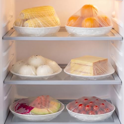 Homelove Elastic Bowl Covers - 200pcs Large Reusable Plastic Food Wraps