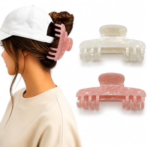 Aileam 2 Pcs Large Hat Claw Clips for Baseball Caps Tortoise Shell