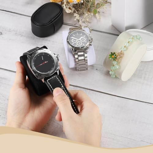 uxcell 4Pcs Black Watch Display Pillow Set, 2.8" Flannelette Cushion for Jewelry