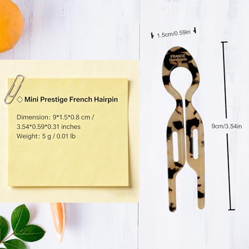LUKLUKTAISUN Mini French Hairpin Acetate Hair Clips 4-Pack