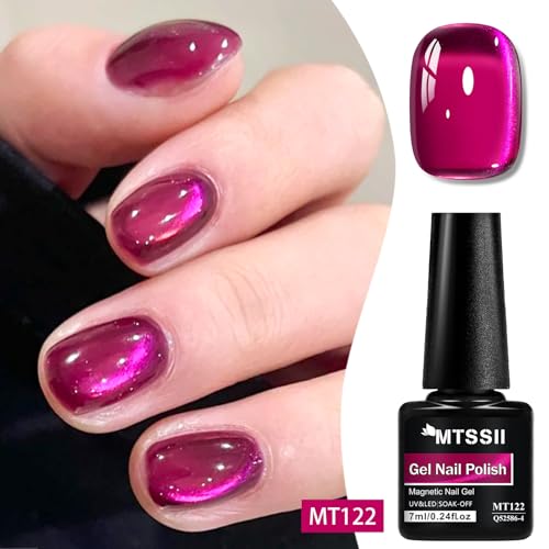 MTSSII Cat Eye Gel Nail Polish Sheer Pink Glass Jelly Magnetic Polish