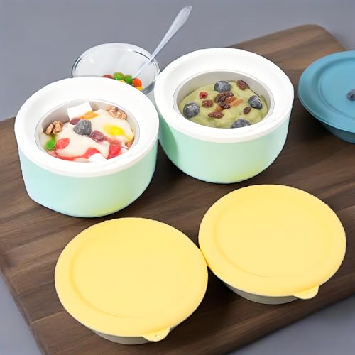 Silicone Lids for Dash My Mug Ice Cream Maker - 2 Pack with Scoop