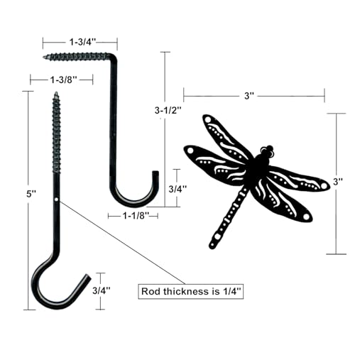 Pepperell Crafts Dragonfly Decor Hooks - Indoor/Outdoor Weather Resistant